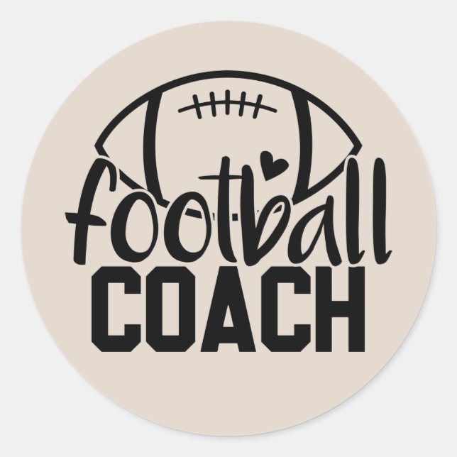 Sticker Rond entraîneur de football cool sport d'art (Devant)