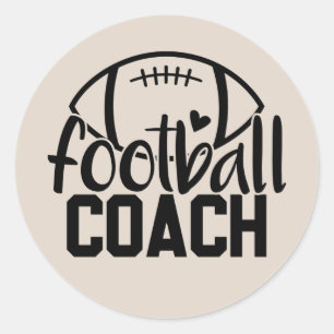 Sticker Rond entraîneur de football cool sport d'art