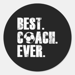 Sticker Rond Entraîneur de football - Meilleur entraîneur de fo