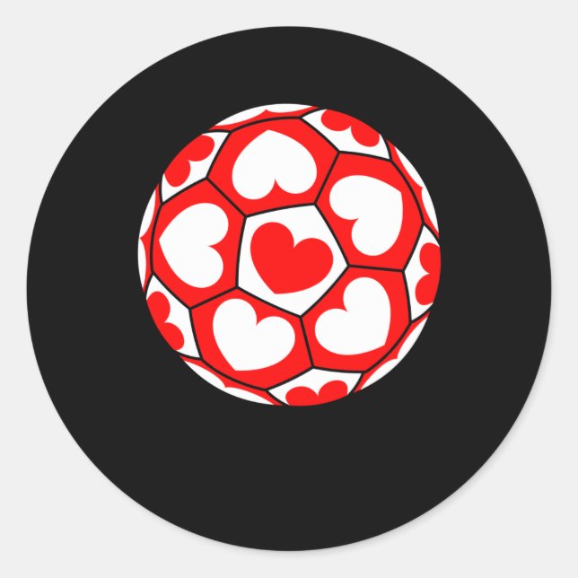 Sticker Rond Entraîneur de football Valentine's Day pour les ga (Devant)
