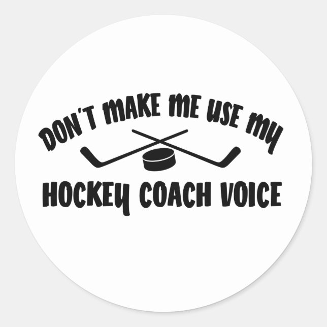 Sticker Rond Entraîneur de hockey amusant (Devant)
