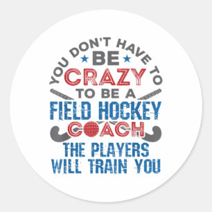 Sticker Rond Entraîneur de hockey sur gazon drôle