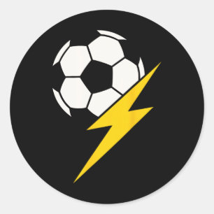 Sticker Rond Entraîneur de l'équipe de foot avec éclair jaune B