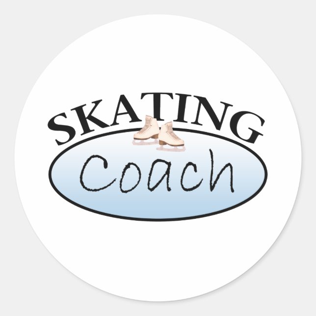 Sticker Rond Entraîneur de patinage artistique (Devant)