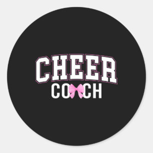 Sticker Rond Entraîneur de pom-pom girls Coach pom-pom girl coq