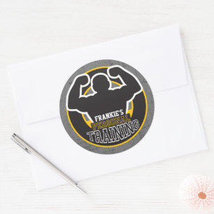 Sticker Rond Entraîneur du GYM Power Training Fitness Custom