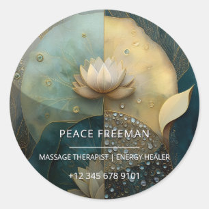 Sticker Rond Entre l'eau et la lumière Conception de fleur de