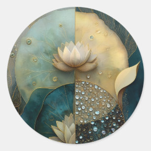 Sticker Rond Entre l'eau et la lumière   Conception de fleur de