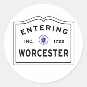 Sticker Rond Entrée de la ville de Worcester MA