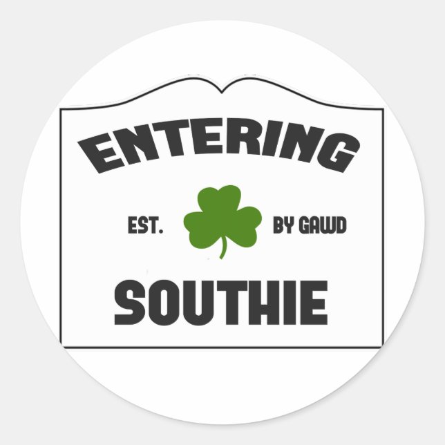 Sticker Rond Entrée de Southie (Devant)