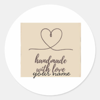 Sticker Rond Entreprise artisanale minimaliste faite avec amour