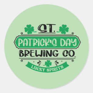 Sticker Rond Entreprise de brassage de la Saint-Patrick cool 