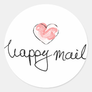 Sticker Rond Entreprise de courrier heureux - Cœur mignon