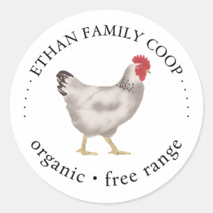 Sticker Rond Entreprise de Ferme Avicole Familiale Vintage