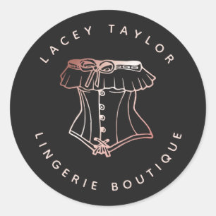 Sticker Rond Entreprise de lingerie de luxe avec logo de corset