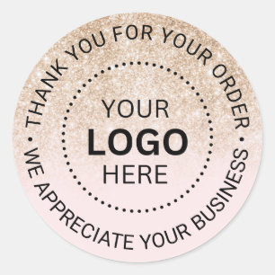Sticker Rond Entreprise de logo d'entreprise personnalisé Merci