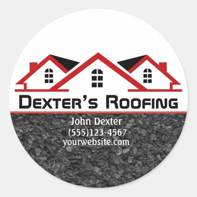 Sticker Rond Entreprise de toiture professionnelle Construction (Devant)