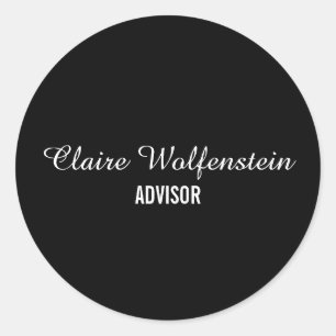 Sticker Rond Entreprise minimaliste noir et blanc