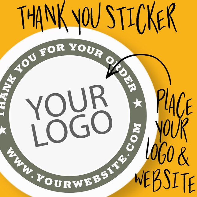 Sticker Rond Entreprise Moderne Personnalisé Logo et site Web (Créateur téléchargé)