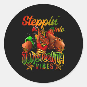 Sticker Rond Entrer dans juneteenth femme afro filles noires