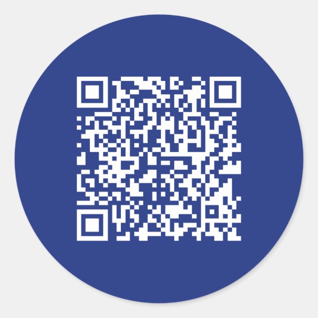 Sticker Rond Entrer l'URL Généré instantanément Code QR | bleu  (Devant)