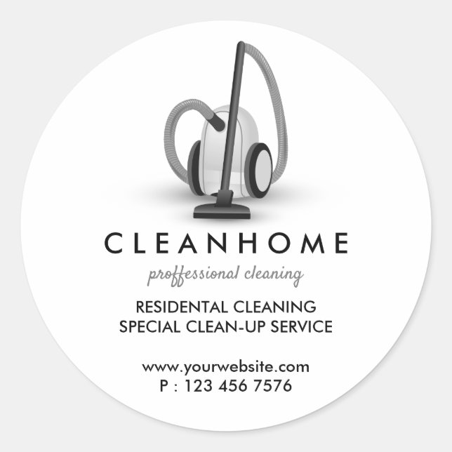 Sticker Rond Entretien de la machine de nettoyage à vide (Devant)