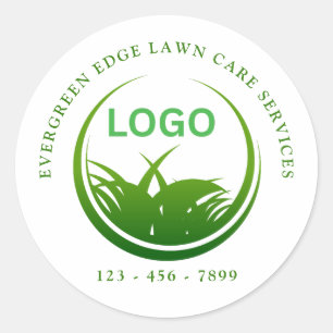 Sticker Rond Entretien de pelouse avec logo personnalisé