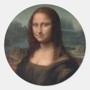 STICKER ROND ENVELOPE SEAL : LEONARDO DA VINCI : LA MONA LISA