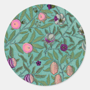 STICKER ROND ENVELOPE SEAL : WILLIAM MORRIS : POMEGRANATES