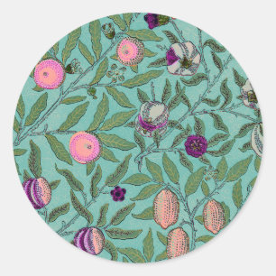 STICKER ROND ENVELOPE SEAL : WILLIAM MORRIS : POMEGRANATES