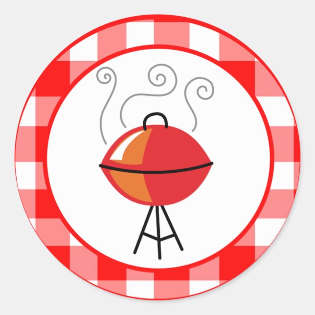 Sticker Rond Enveloppe 20 - 1,5" Grill Aliments Summe Barbecue (Devant)