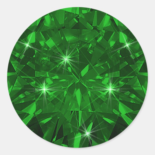 Sticker Rond Enveloppe cadeau Emerald Gemstone Invitation Envel (Devant)