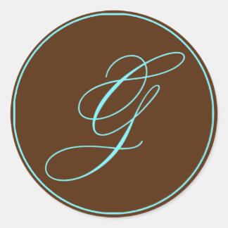 Sticker Rond Enveloppe Chocolat Sceau Et Mariage Monogramme Ble