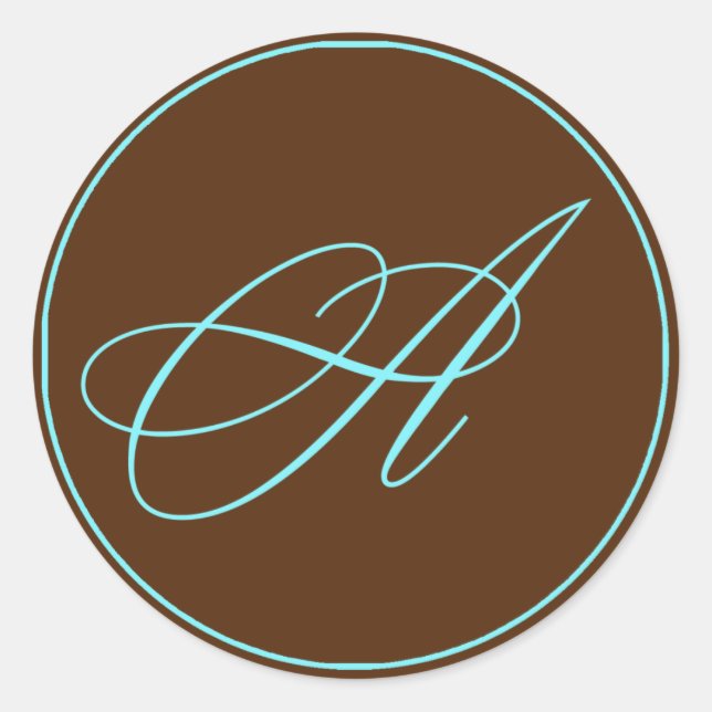 Sticker Rond Enveloppe Chocolat Sceau Et Mariage Monogramme Ble (Devant)