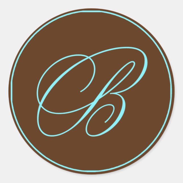 Sticker Rond Enveloppe Chocolat Sceau Et Mariage Monogramme Ble (Devant)