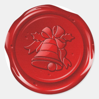 Sticker Rond enveloppe cire scellée de noël