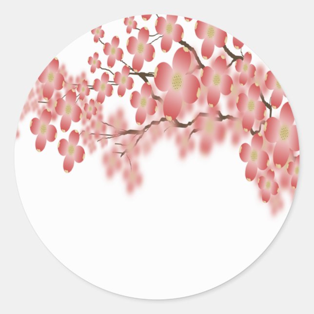 Sticker Rond Enveloppe de mariage Sceau Dogwood Design (Devant)