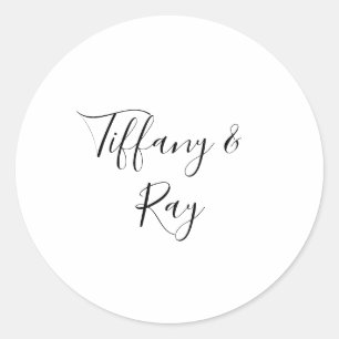 Sticker Rond Enveloppe de mariage simple et élégante