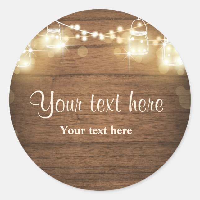 Sticker Rond Enveloppe en bois rustique joint Élégant (Devant)