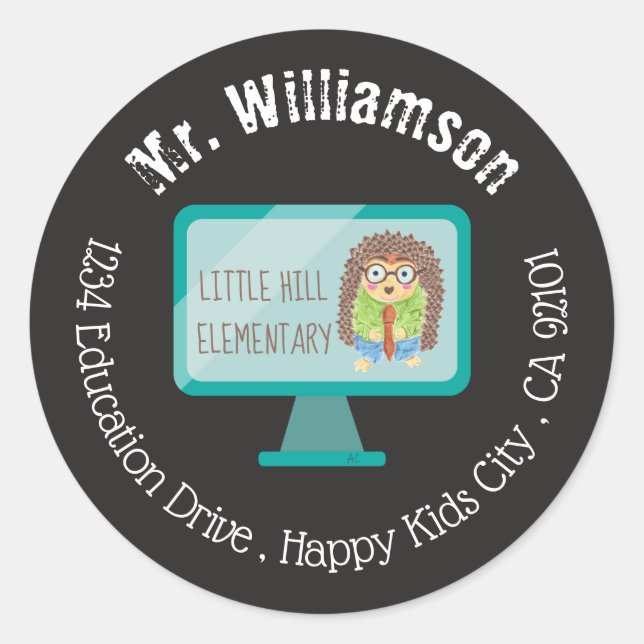 Sticker Rond Enveloppe Enveloppe Enveloppe de l'enseignant de l (Devant)
