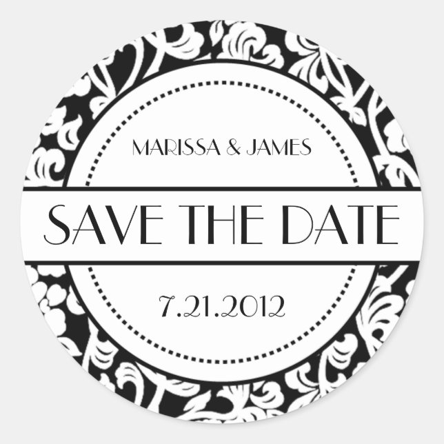 Sticker Rond Enveloppe gothique noir et blanc (Devant)