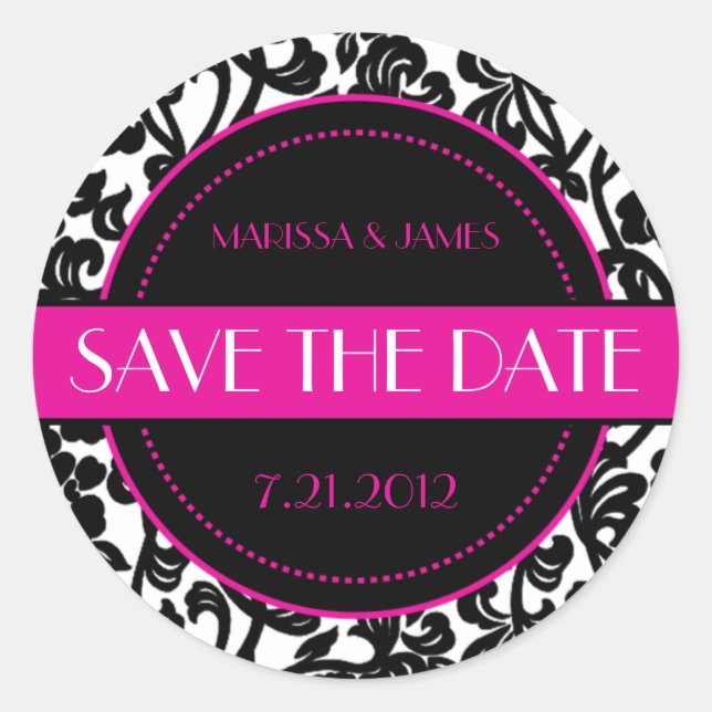 Sticker Rond Enveloppe gothique noir et blanc (Devant)