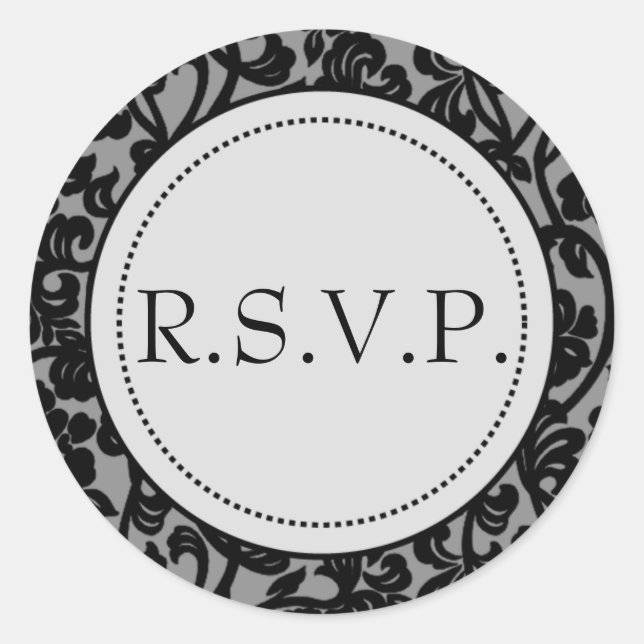 Sticker Rond Enveloppe gothique noire et grise (Devant)