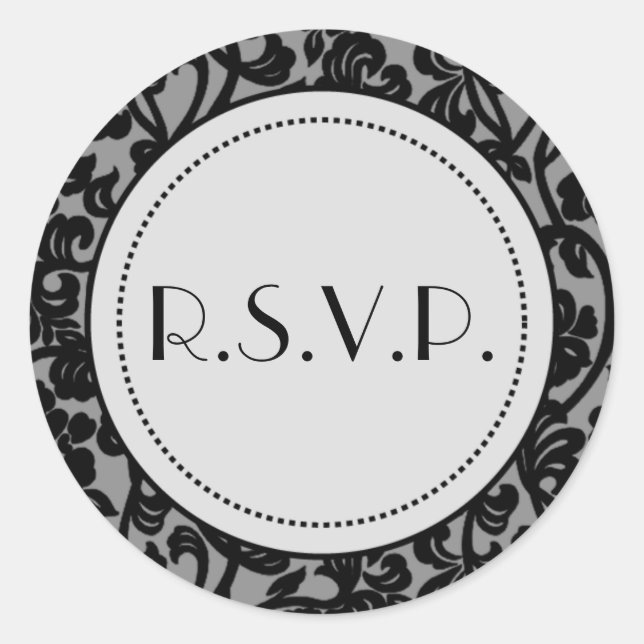 Sticker Rond Enveloppe gothique noire et grise (Devant)