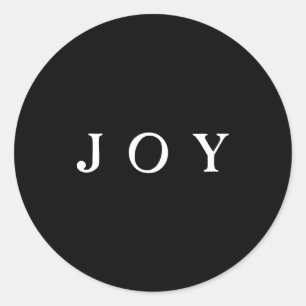 Sticker Rond Enveloppe JOIE Script ou Enveloppe cadeau noir