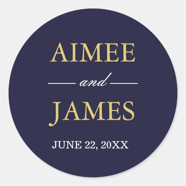 Sticker Rond Enveloppe Mariage Bourgogne Seal Marine bleu solid (Devant)