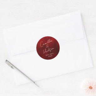 Sticker Rond Enveloppe Mariage de date de préférence de noms si