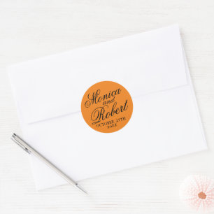 Sticker Rond Enveloppe Mariage de date de préférence de noms si