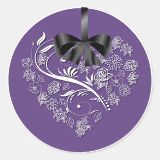 Sticker Rond Enveloppe Mariage sans respiration - prune