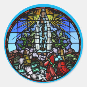 Sticker Rond Enveloppe Notre Dame de Guadalupe en verre tendu